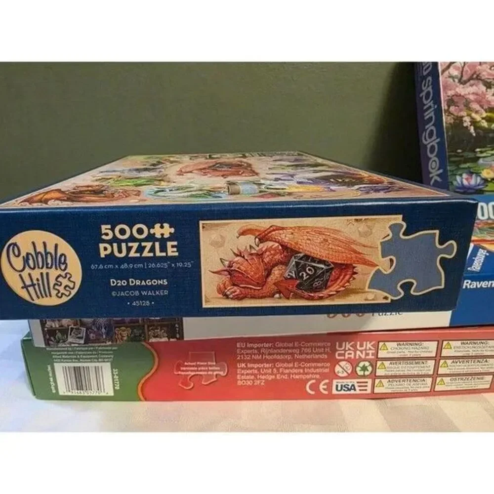 Lot Of 4 Jigsaw Puzzles 3-500 Pc,  1-1000 Pc